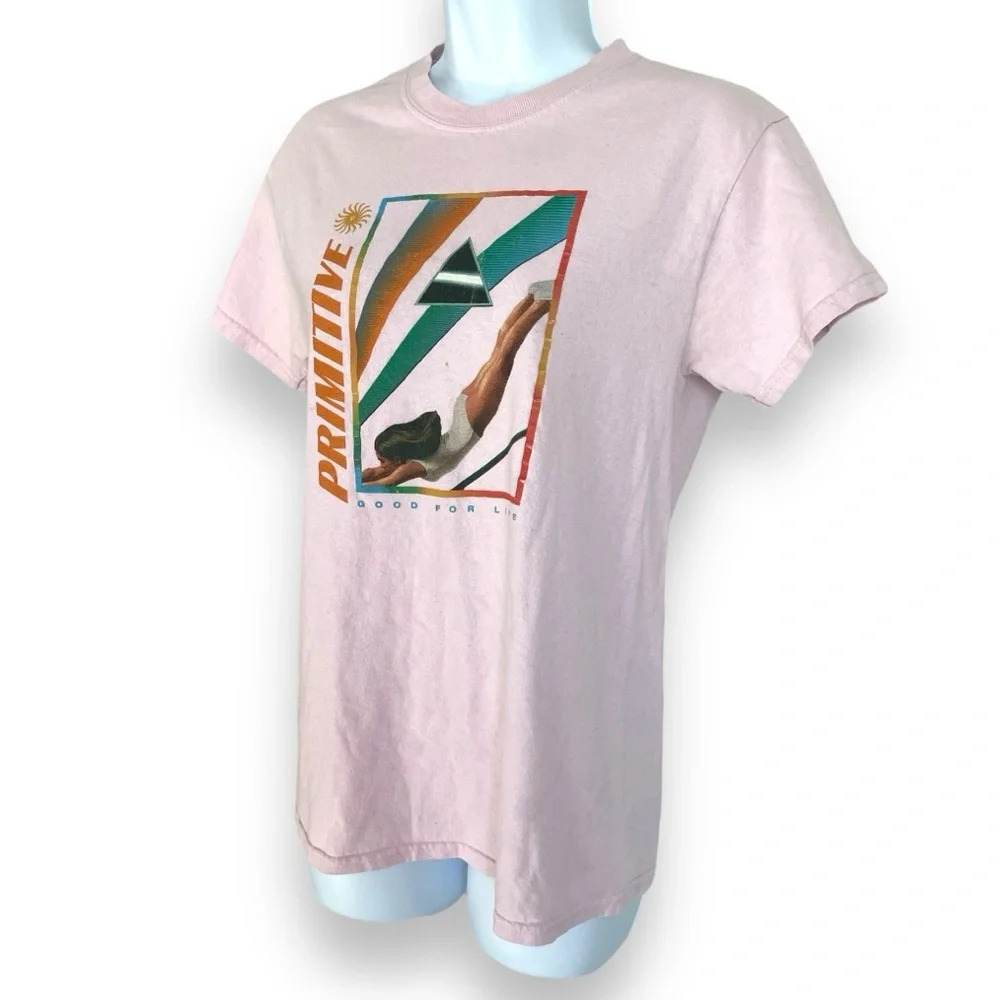 Primitive Apparel Pink Graphic T-Shirt | Retro Design “Good For Life” | Cotton